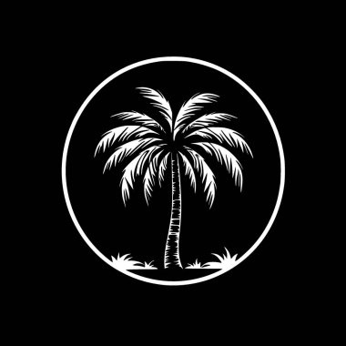 Palmiye - minimalist ve düz logo - vektör illüstrasyonu