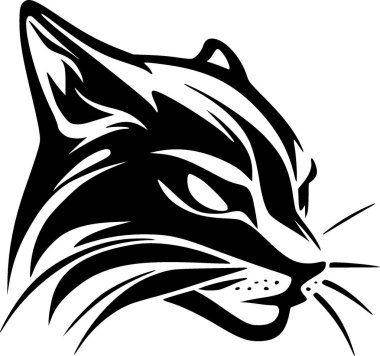 Wildcat - black and white isolated icon - vector illustration clipart