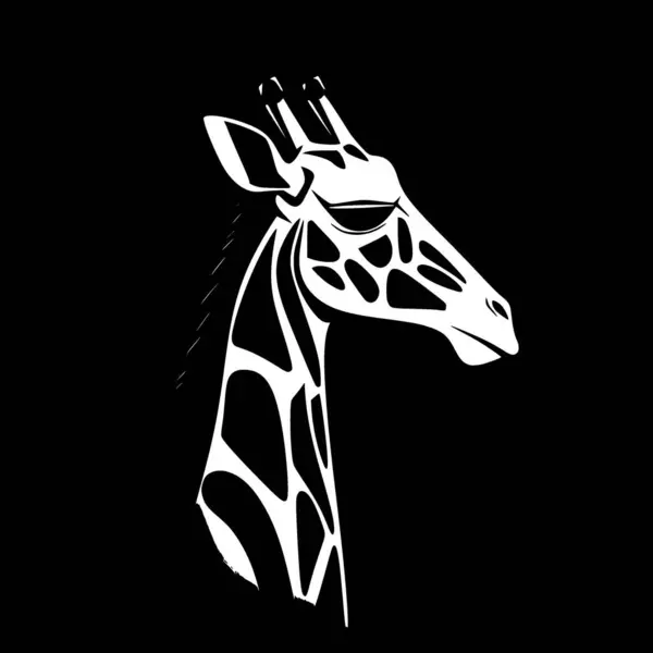 Girafe Icône Isolée Noir Blanc Illustration Vectorielle — Image vectorielle