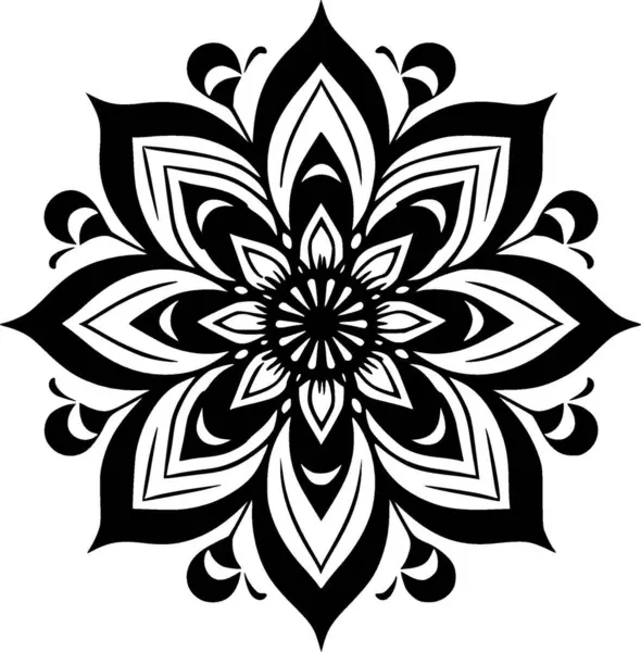 stock vector Mandala - black and white vector illustration