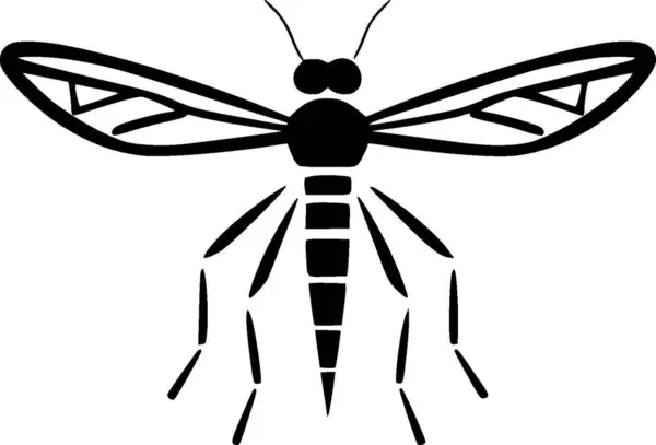 Mosquito Silhueta Minimalista Simples Ilustração Vetorial — Vetor de Stock