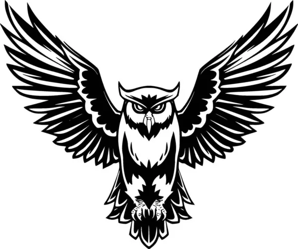 猫头鹰 简约和平坦的标志 矢量插图 — 图库矢量图片