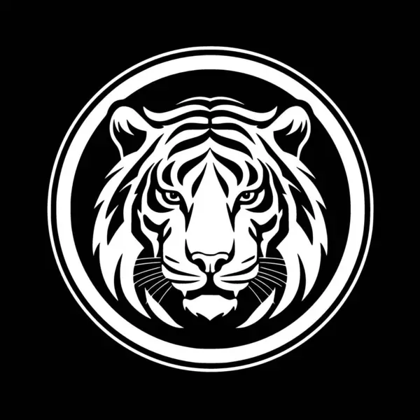 Тигр Чорно Біла Векторні Ілюстрації — стоковий вектор