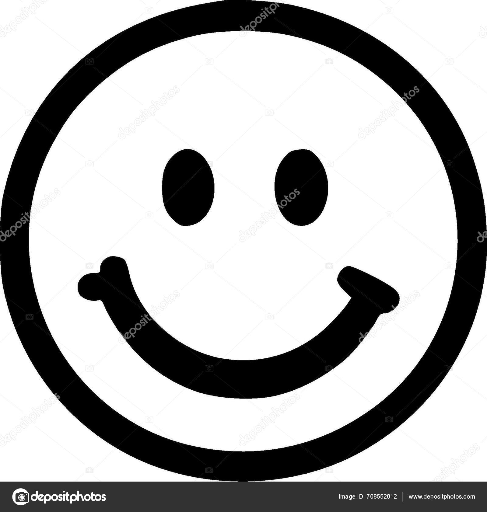 Smiley Face Black White Vector Illustration Stock Vector by