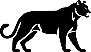 Leopar - minimalist ve düz logo - vektör illüstrasyonu