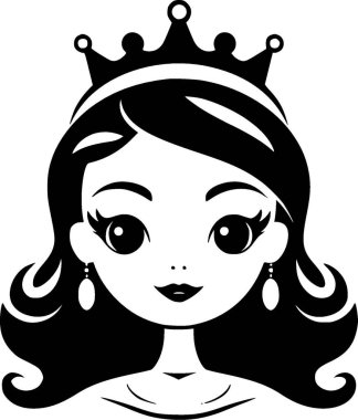 Prenses - minimalist ve düz logo - vektör illüstrasyonu