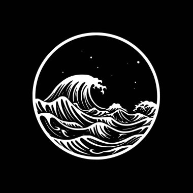 Deniz - minimalist ve düz logo - vektör illüstrasyonu