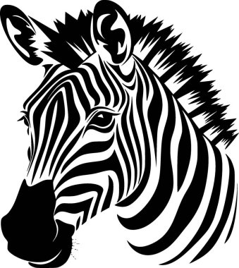 Zebra - minimalist ve düz logo - vektör illüstrasyonu