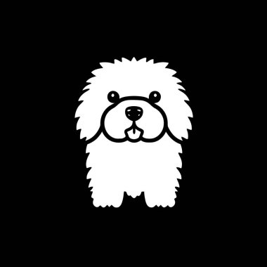 Bichon frise - minimalist ve düz logo - vektör illüstrasyonu