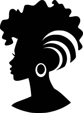 Siyah kadın - yüksek kalite vektör logosu - t-shirt grafiği için ideal vektör çizimi