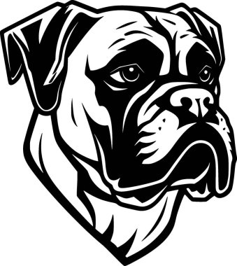 Boksör köpeği - yüksek kaliteli vektör logosu - t-shirt grafiği için ideal vektör illüstrasyonu