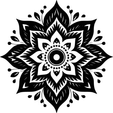 Mandala - yüksek kaliteli vektör logosu - t-shirt grafiği için ideal vektör çizimi