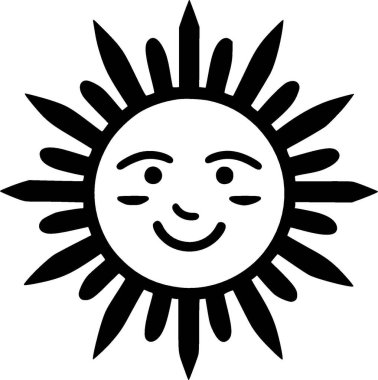 Güneş - yüksek kaliteli vektör logosu - t-shirt grafiği için ideal vektör çizimi