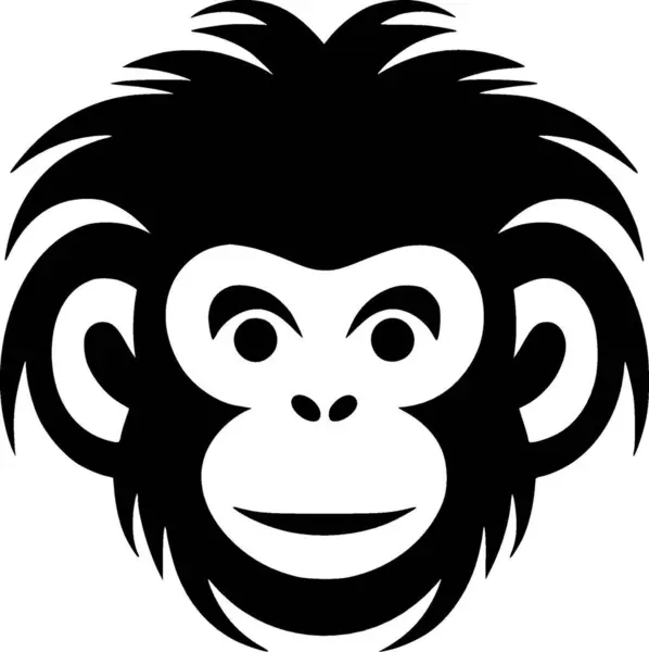 Monkey Minimalist Flat Logo Vector Illustration — Stock Vector