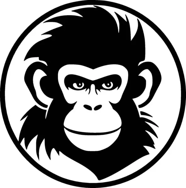 Opice Minimalistická Jednoduchá Silueta Vektorová Ilustrace — Stockový vektor