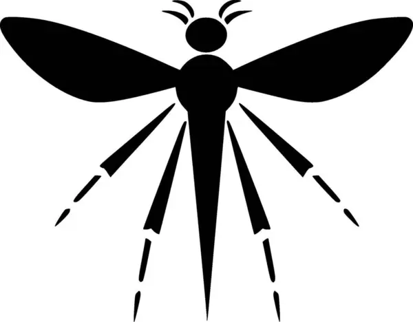 Mosquito Logotipo Minimalista Plana Ilustração Vetorial — Vetor de Stock