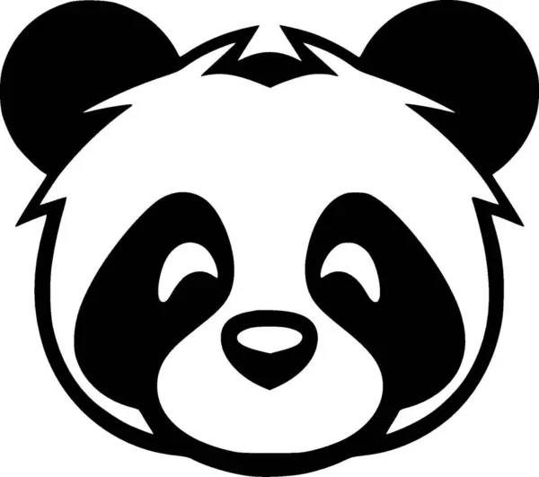 Panda Μινιμαλιστικό Και Επίπεδο Λογότυπο Διανυσματική Απεικόνιση — Διανυσματικό Αρχείο