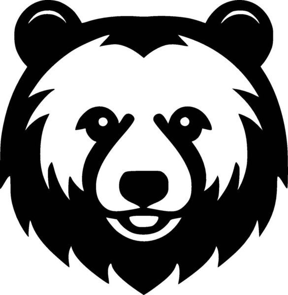 Медведь - минималистский и плоский логотип - векторная иллюстрация
