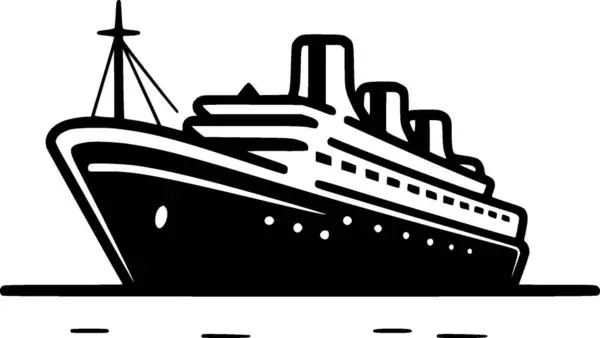 Crucero Logo Minimalista Plano Ilustración Vectorial — Vector de stock