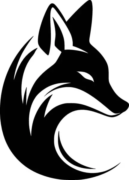 Fox Icône Isolée Noir Blanc Illustration Vectorielle — Image vectorielle