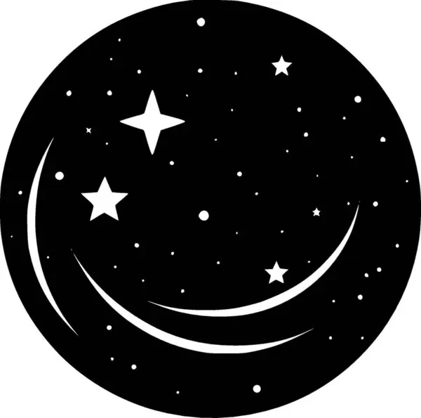 Галактика Минималистский Плоский Логотип Векторная Иллюстрация — стоковый вектор