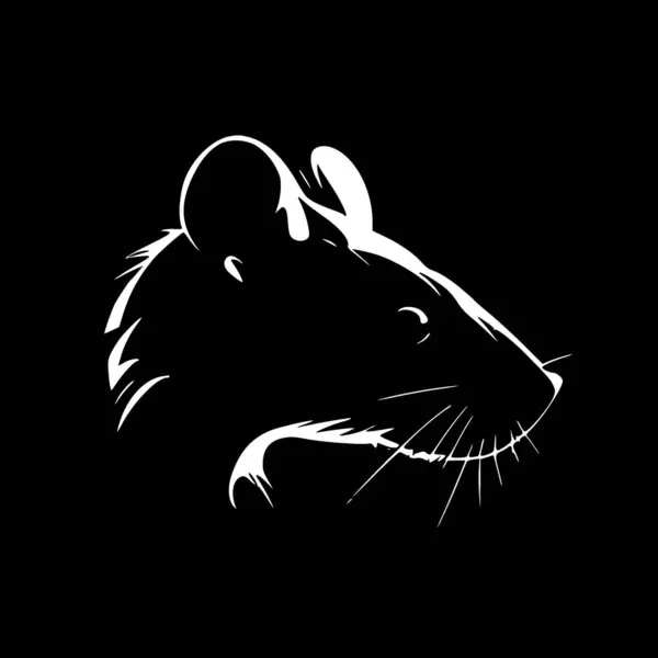 Rat Minimalist Simple Silhouette Vector Illustration — Stock Vector