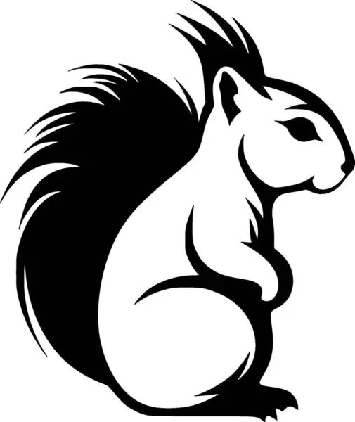 Squirrel Minimalist Flat Logo Vector Illustration — Stock Vector