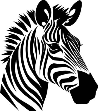 Zebra - yüksek kaliteli vektör logosu - t-shirt grafiği için ideal vektör çizimi