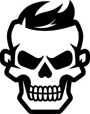Skull - black and white isolated icon - vector illustration clipart