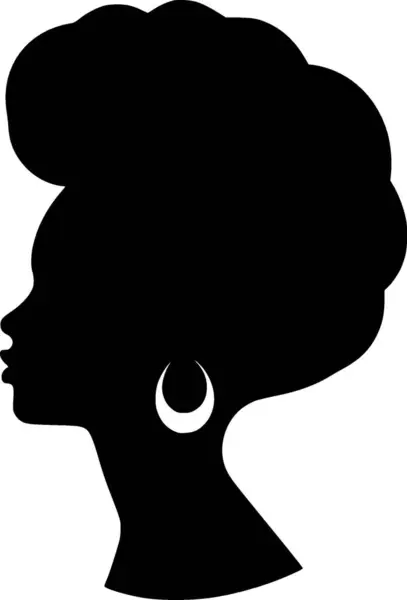 Mujer Negra Logo Minimalista Plano Ilustración Vectorial — Archivo Imágenes Vectoriales
