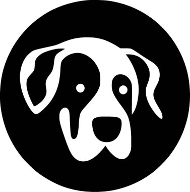 Köpek - minimalist ve düz logo - vektör illüstrasyonu