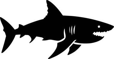 Köpekbalığı - minimalist ve düz logo - vektör illüstrasyonu