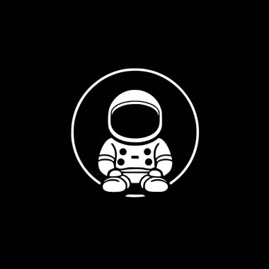 Astronot - minimalist ve basit siluet - vektör illüstrasyonu