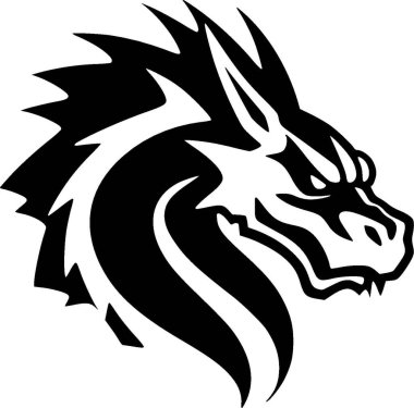 Dragon - minimalist ve basit siluet - vektör illüstrasyonu