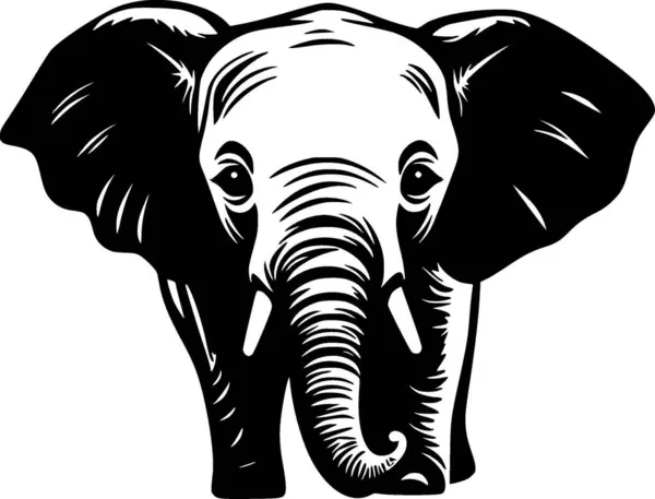 Bebê Elefante Silhueta Minimalista Simples Ilustração Vetorial — Vetor de Stock