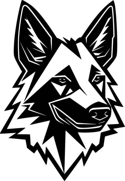 German shepherd - minimalist and flat logo - vector illustration