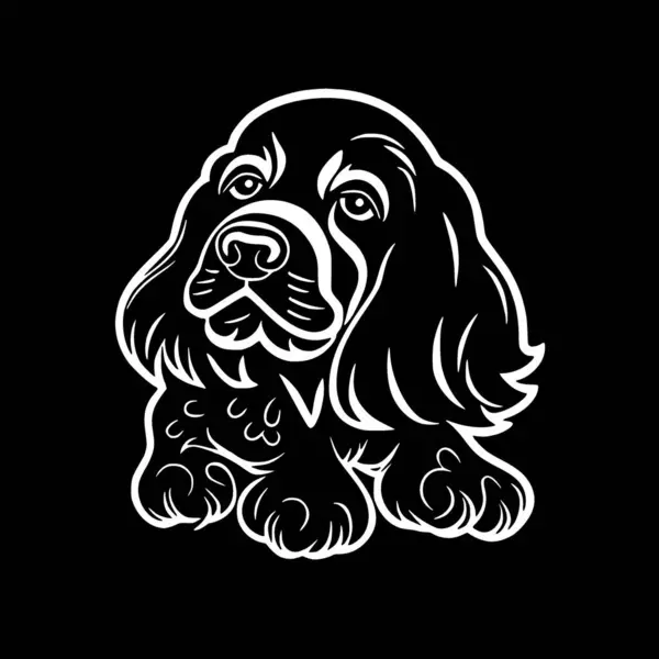 stock vector Puppy - black and white vector illustration