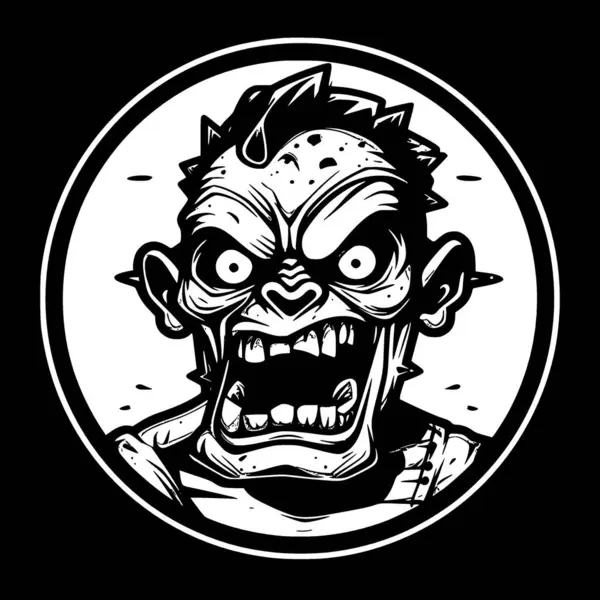 stock vector Zombie - black and white vector illustration