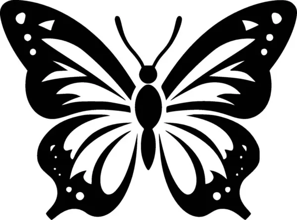 stock vector Butterfly - black and white vector illustration