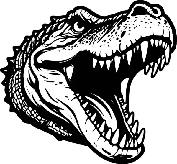 Крокодил Минималистский Плоский Логотип Векторная Иллюстрация — стоковый вектор