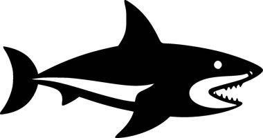 Köpekbalığı - minimalist ve düz logo - vektör illüstrasyonu