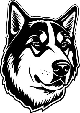 Sibirya Husky - yüksek kalite vektör logosu - t-shirt grafiği için ideal vektör çizimi