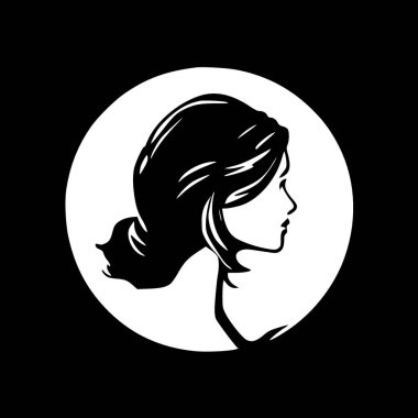 Women - black and white vector illustration clipart