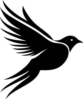 Güvercin kuşu - minimalist ve düz logo - vektör illüstrasyonu