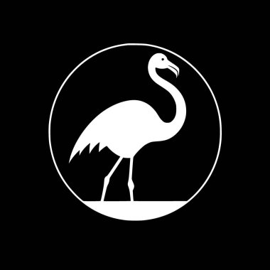 Flamingo - minimalist ve basit siluet - vektör çizimi