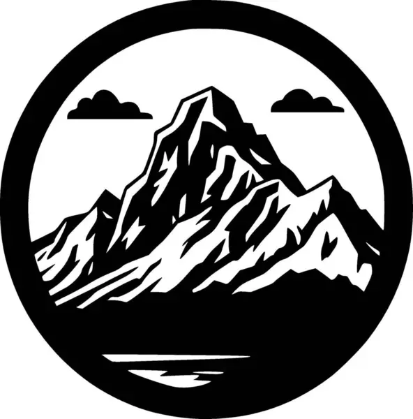 Montagne Logo Vettoriale Alta Qualità Illustrazione Vettoriale Ideale Grafica Shirt — Vettoriale Stock