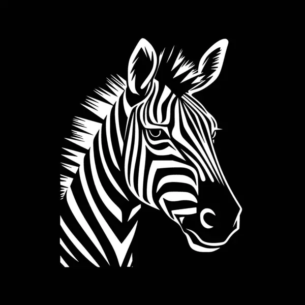 Zebra Minimalist Flat Logo Vector Illustration — Stock Vector