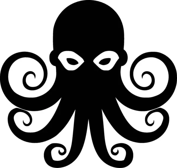 Octopus Minimalistisk Fladt Logo Vektorillustration – Stock-vektor