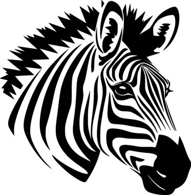 Zebra - yüksek kaliteli vektör logosu - t-shirt grafiği için ideal vektör çizimi