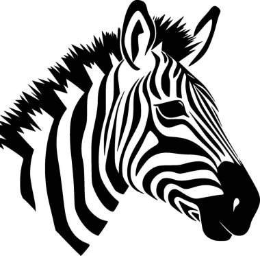 Zebra - yüksek kaliteli vektör logosu - t-shirt grafiği için ideal vektör çizimi
